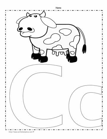 The Letter C Coloring Page Worksheets